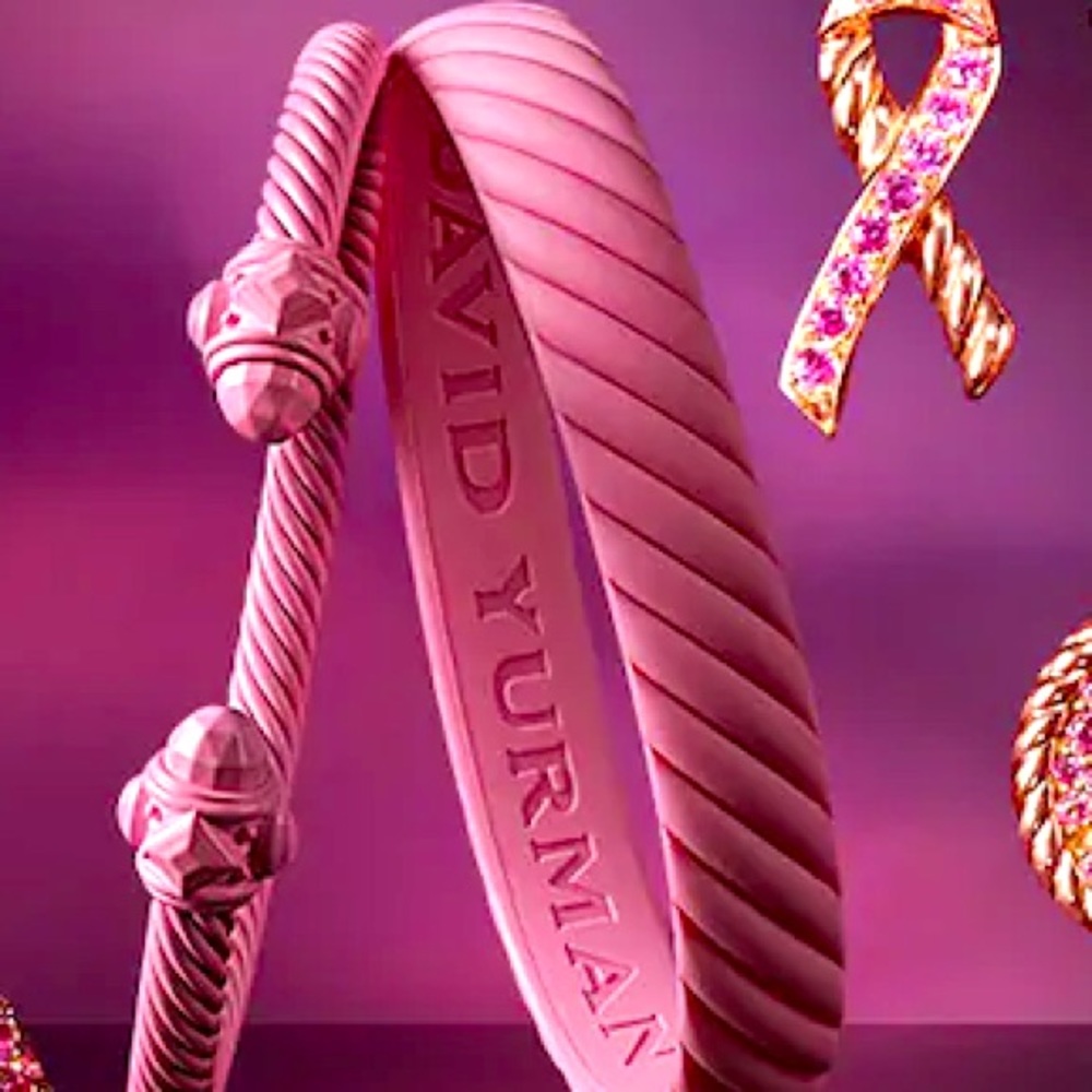 🔥 DAVID YURMAN BREAST CANCER RUBBER BRACELET